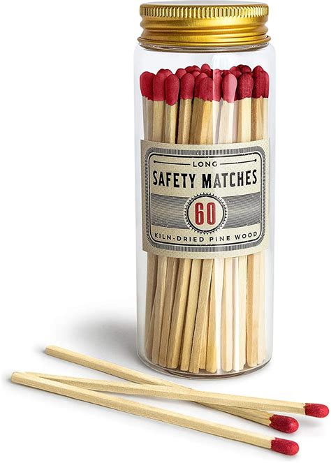 Craft And Kin Long Matches For Candles Red Set Of 60 Matchsticks