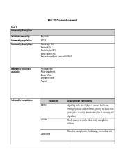 Worksheet 3 Disaster Assessment Doc BSN 325 Disaster Assessment