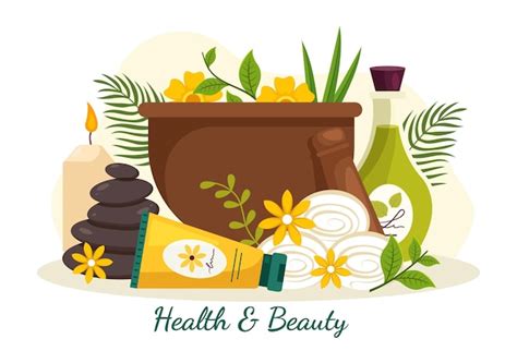 Premium Vector Beauty And Health Illustration With Natural Cosmetics