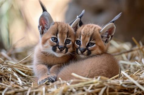 Premium Photo | Playful Caracal kittens