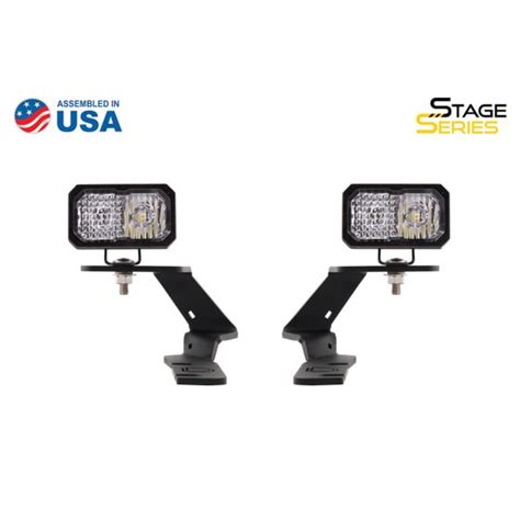 Stage Series 2in Led Ditch Light Kit For 2019 2021 Ford Ranger Pro White Combo