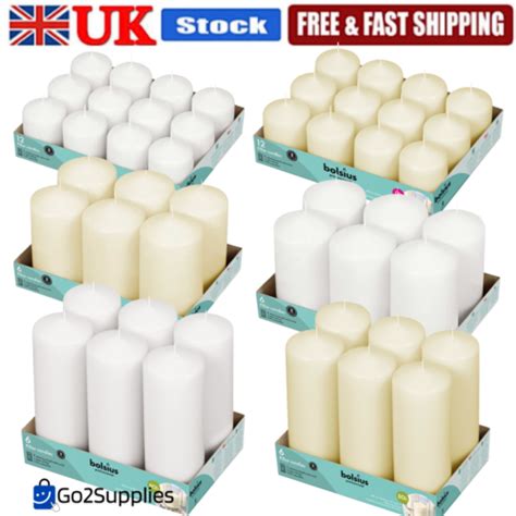 PREMIUM BOLSIUS PILLAR CANDLES WHITE IVORY WEDDING CHURCH HOME VARIOUS