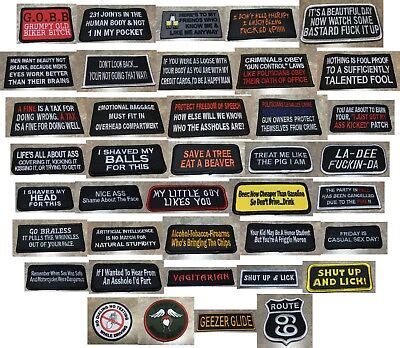 Funny Motorcycle Biker Vest Patches ~ Choose (1) One ~ Free Shipping ...