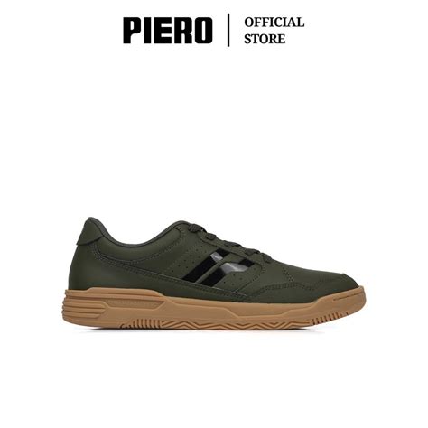 Jual PIERO SEPATU SNEAKERS PRIA STREET NERO OLIVE BLACK GUM