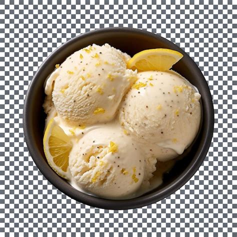 Premium Psd Mouthwatering And Creamy Lemon Sorbet Ice Cream In A Bowl