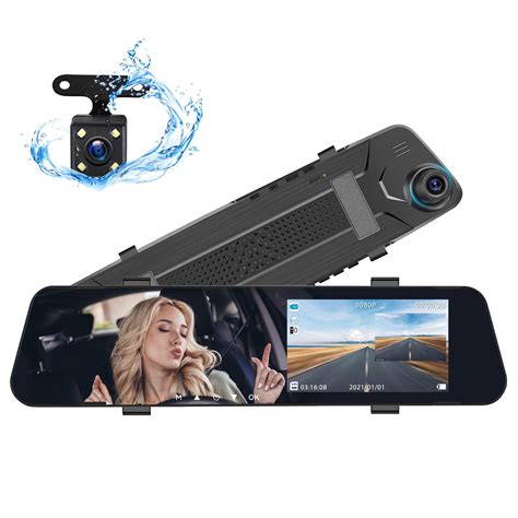 Amazon CAMECHO 4 5 Mirror Dash Cam Backup Camera 1080P FHD Front