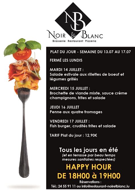 Menu du jour – NOIR & BLANC