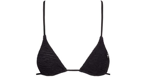 Calvin Klein Mikro Triangel Bikini Top Ck Texture In Schwarz Lyst De