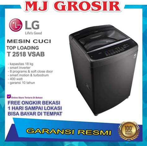 Jual Mesin Cuci Lg T 2518 Vsab 18kg 1 Tabung T2518vsab 18 Kg Smart