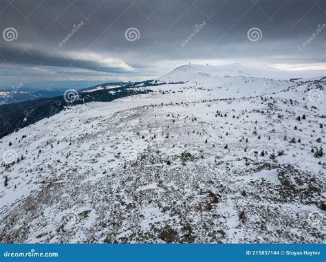 Aerial View Of Vitosha Mountain Near Kamen Del Peak Bulgaria Stock