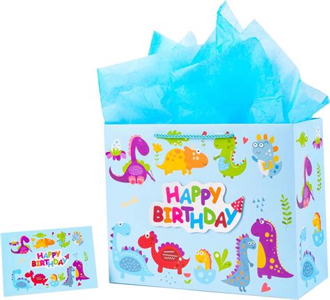 Amazon Lyforpyton Large Blue Gift Bags With Tissue Paper And Card