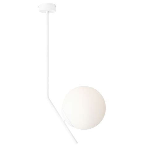 LAMPA sufitowa GALLIA 1095PL G Aldex szklana kula biała do sypialni