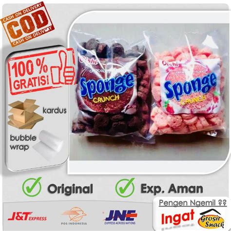 Jual Snack Sponge Jajanan Cemilan Ringan Rasa Coklat Strawberry Kemasan