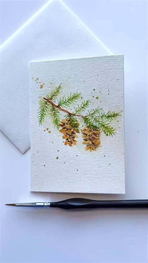 Lets Paint Some Pinecones Today Christmas Paintings Watercolor