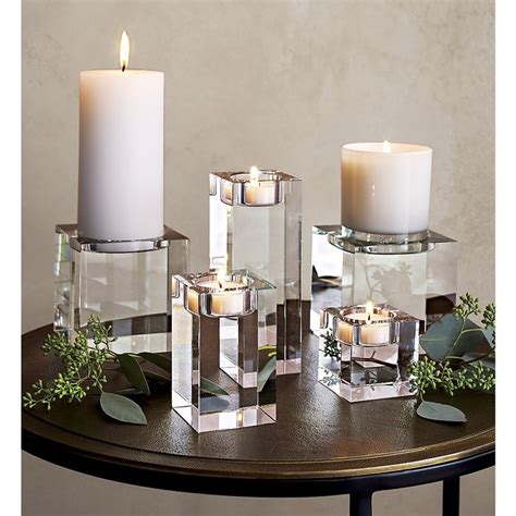 Shop Oslo Medium Crystal Tea Light Candle Holder Cubist Candlelight In Brilliant Le Candle