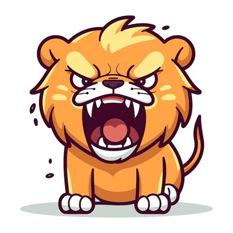 Premium Vector Angry Lion Cartoon Mascot Character Vector Illustration