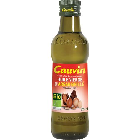 CAUVIN Huile vierge d argan grillé bio préssée à froid 25cl pas cher