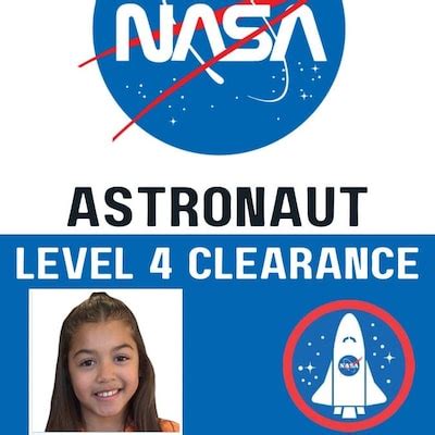 NASA Astronaut ID Badge, Name Badge, Space Astronaut Prop for Cosplay ...