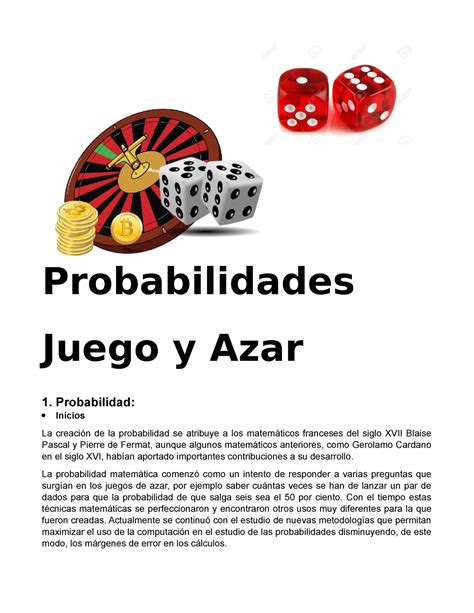 Probabilidad Trabajo Probabilidades Juego Y Azar Probabilidad