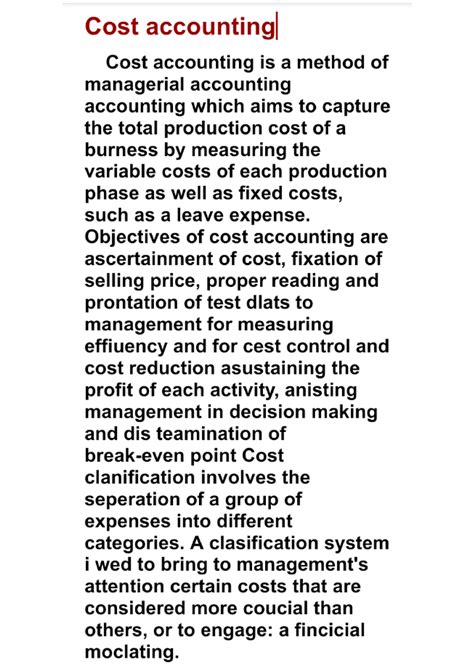 Cost Accounting Meaning Study Material Chartered Accountancy Studocu