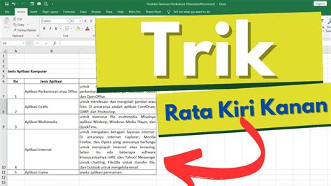 Cara Rata Kiri Kanan Di Excel Mengatur Format Rata Kiri Kanan Pada