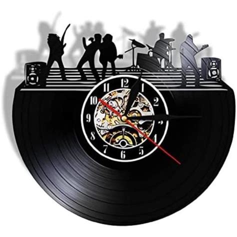 Vinyle Horloge Murale Dj Rock Band Live Show Disque Vinyle Horloge