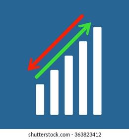 Chart Green Red Arrows Icon Vector Stock Vector Royalty Free