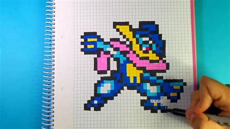 Como Hacer A Greninja De Pokemon Pixel Art Youtube