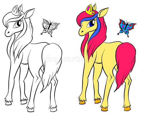 Ponque Aislado Del Vector Colores De Pony Caballo De Dibujos Animados