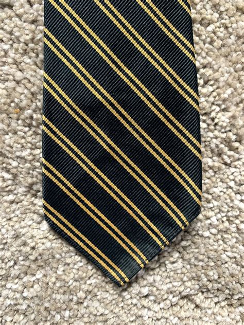 Vintage S Hall Putnam Co Black Yellow Repp Stripe Skinny Tie Etsy