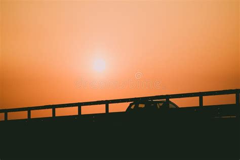 Driving a Car at Sunset on the Highway Car Travel Concept Stock Photo - Image of journey ...