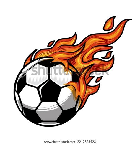 Soccer Ball On Fire Vector Illustration Stock Vector Royalty Free 2217823423 Shutterstock