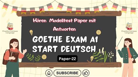 A1 Start Deutsch Hören Modelltest mit Antworten 2024 Goethe Exam