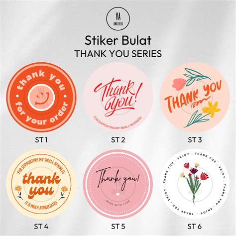 Jual Stiker Bulat Sticker Thank You Terima Kasih Sticker Packing