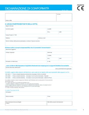 Fillable Online Dichiarazione Di Conformit Badriacamebbcomb Fax Email