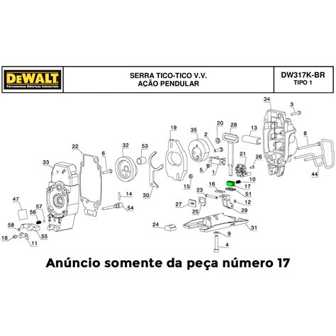 Mancal Da Barra De Acionamento P Serra Tico Tico Dw317 Dewalt 582259