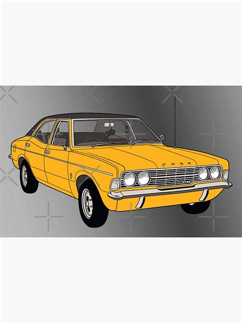 1972 Ford Cortina TC Mark III GXL Amber Paint Fan Art Vector