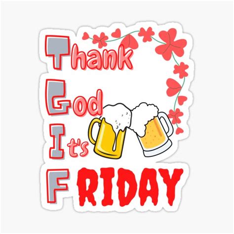 Thank God Its Friday Sticker For Sale By Jolishop Redbubble