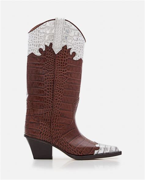 60MM RICKY EMBOSSED CROCO COWBOY BOOTS for Women - Paris Texas sale | Biffi