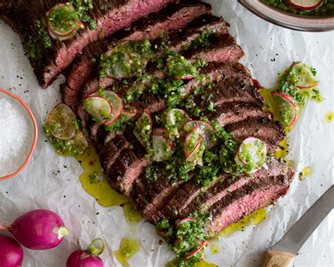 Grilled Flank Steak With Radish Chimichurri The Original Dish