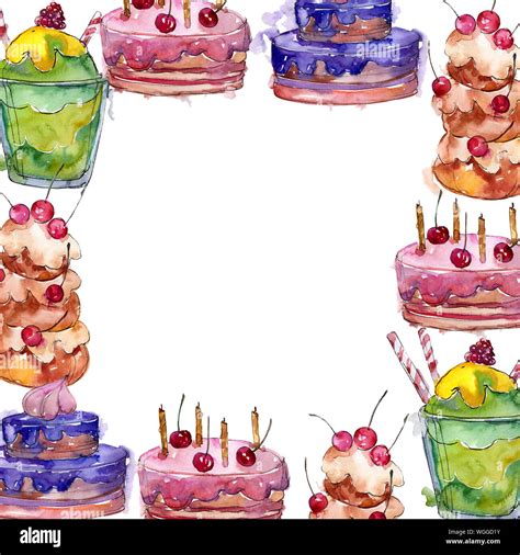 Tasty Cake In A Watercolor Style Food Watercolour Background