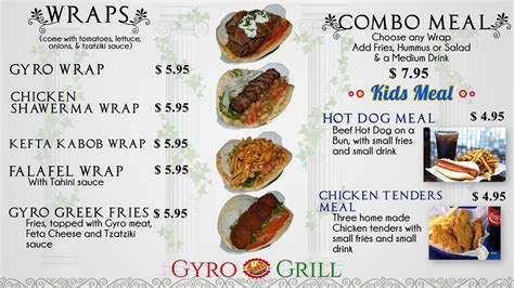 Menu At Gyro Grill Restaurant Maricopa