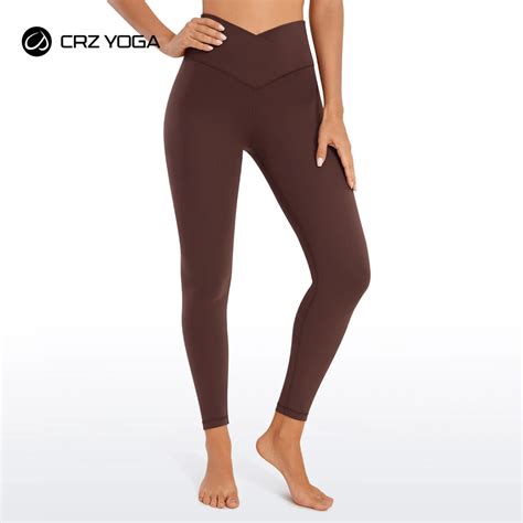 Crz Yoga Womens Butterluxe Cross Waist Workout Leggings V Crossover