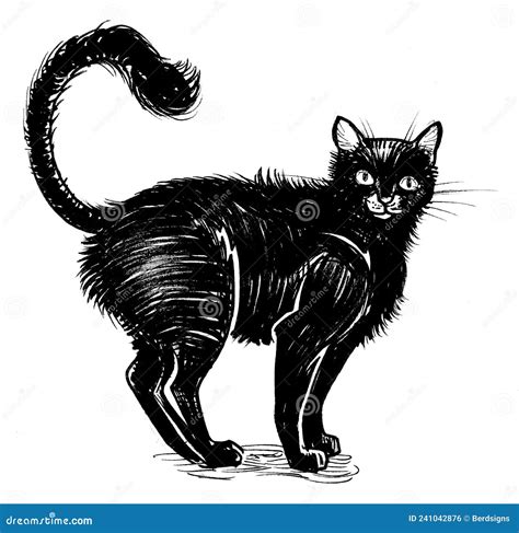 Gato Negro Asustado Stock De Ilustraci N Ilustraci N De Historieta