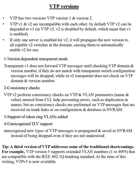 Summary Of Vtp Vlan Trunking Protocol Pdf Connect Techs