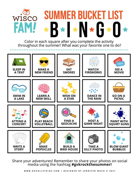 Summer Bingo Printable