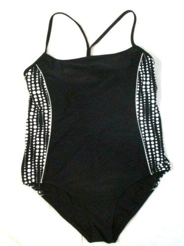 Catalina Racerback Bathing Suit Swimsuit One Piece 1x Black Stretch