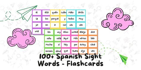 Spanish High Frequency Word Flashcards 100 Words Palabras Frequencia Kindergarten And 1st Grade