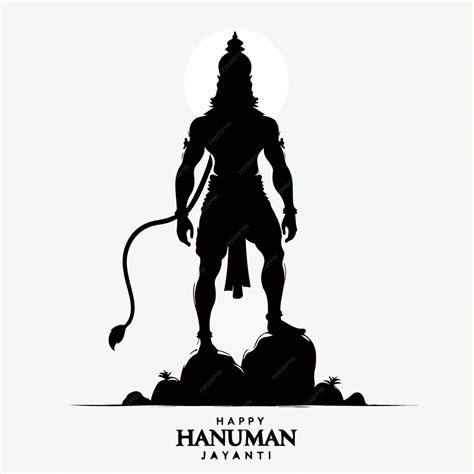 Lord Hanuman Silhouette Vector Hanuman Jayanti Festival Religious