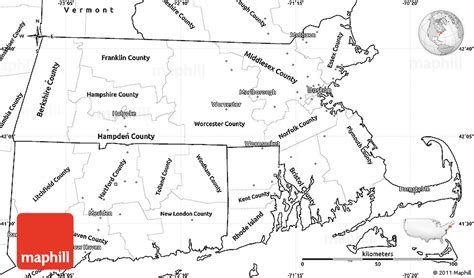 Blank Simple Map of Massachusetts